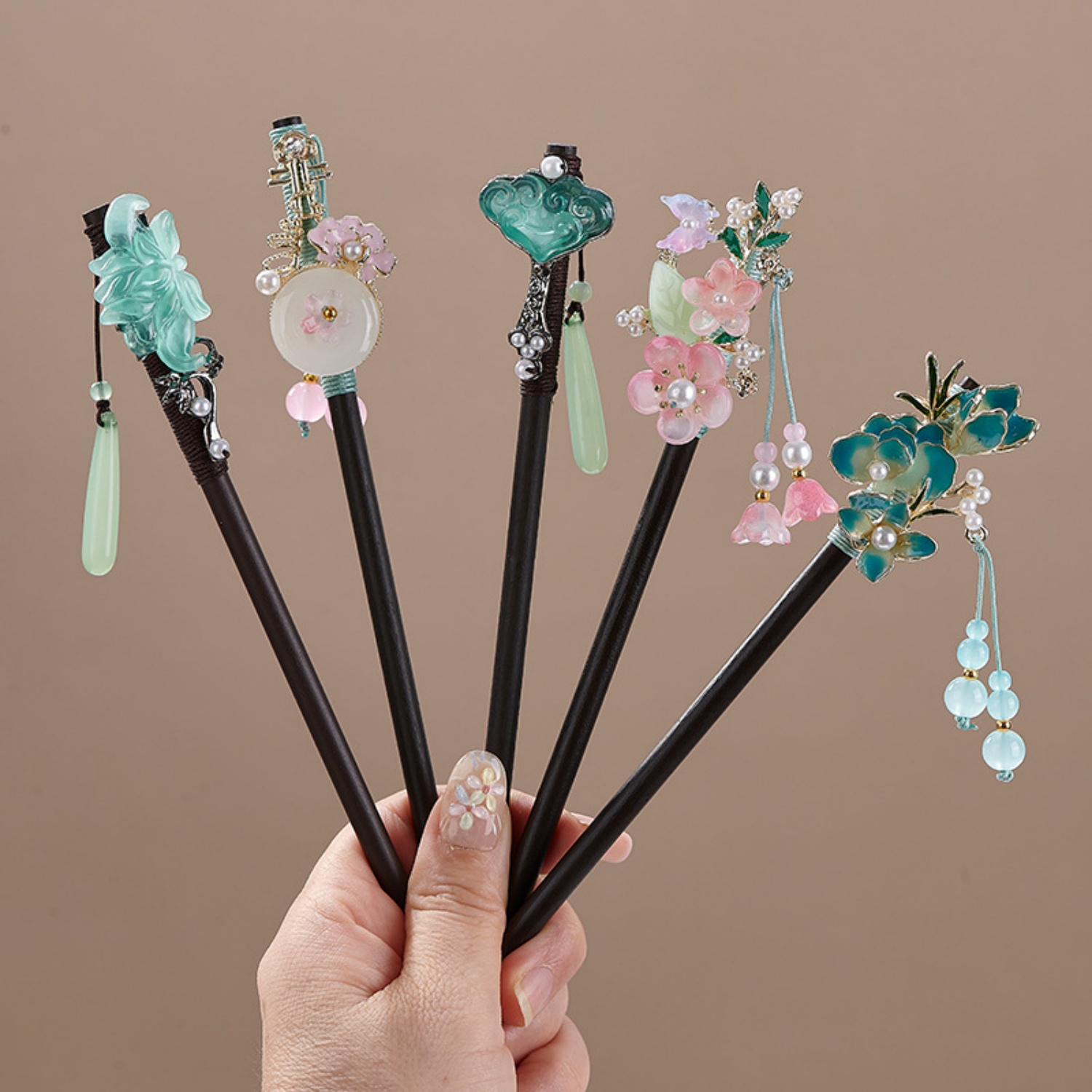 Women'S Accessories H&M - 여성을위한 빈티지 꽃 머리핀 우아한 나무