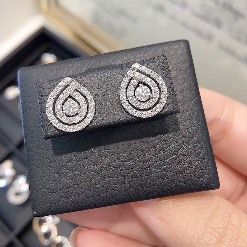 Women Accessories Trending - Huitan 럭셔리 크리스탈 큐빅 지르콘 귀걸이