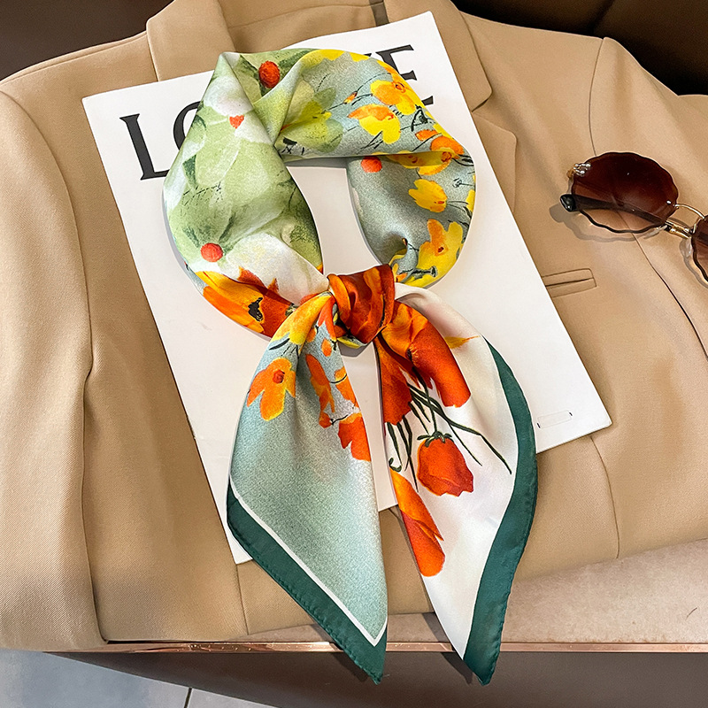 Silk Scarf Square - 70x70cm 여성을위한 실크 스카프 스퀘어 패션