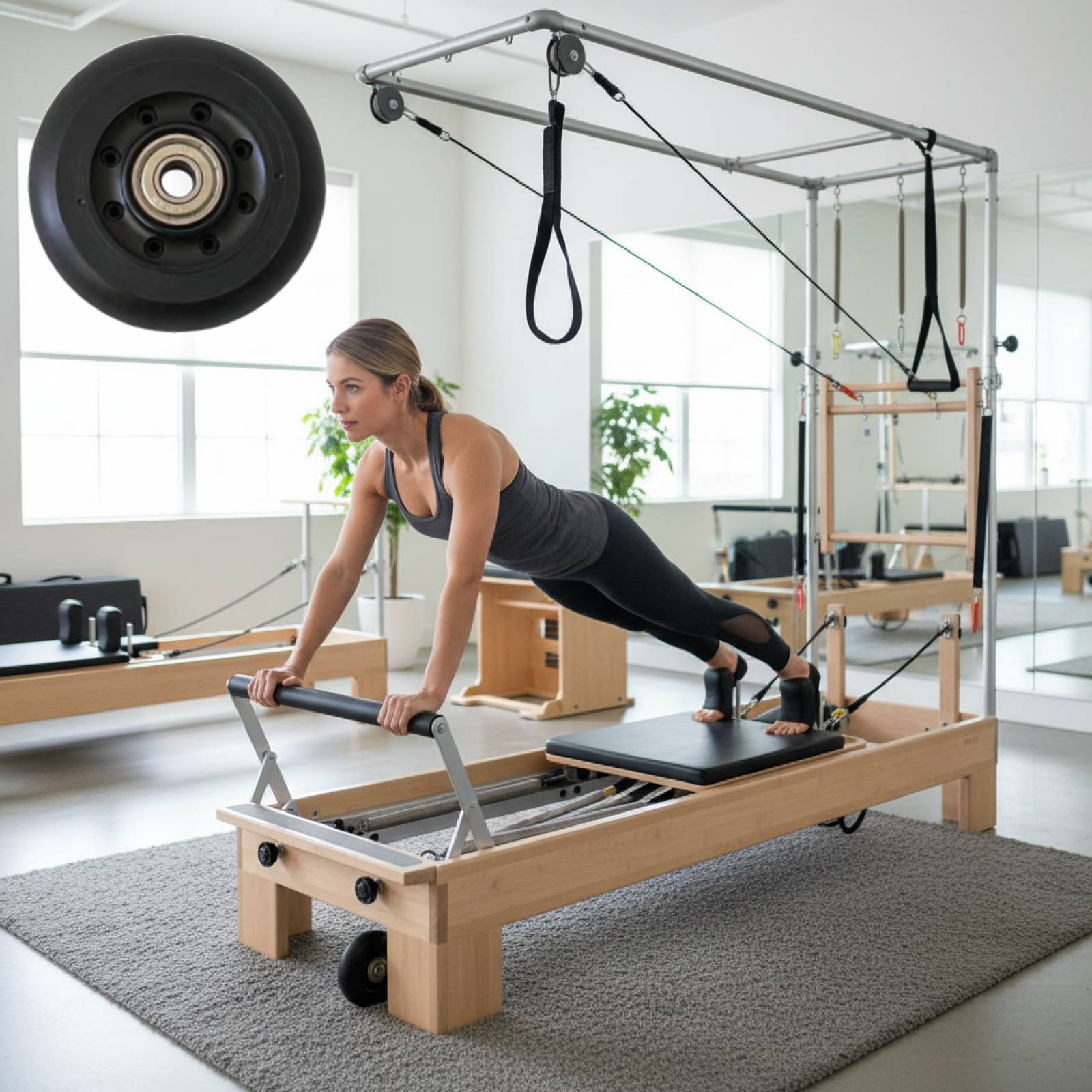 Women'S Exercise Accessories - 필라테스 리포머 휠 블랙 여성용 유지보수