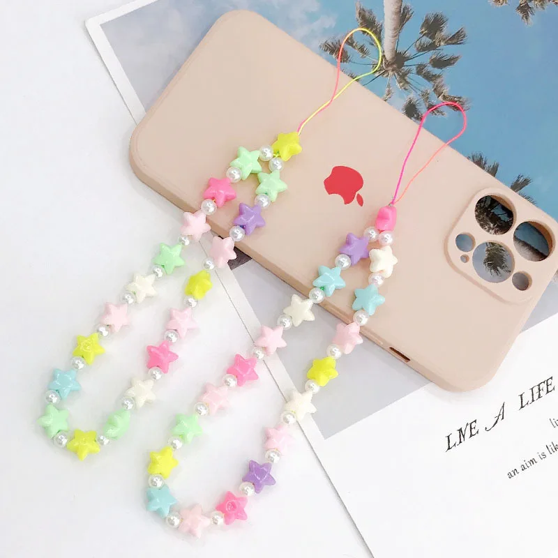 아크릴 별 사랑 곰돌이 폰줄 여성용 핸드메이드 비즈 폰 - Women Accessories Picture 리뷰 및 가격