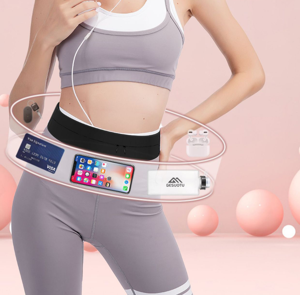 러닝 벨트 웨이스트 백 물병 포함 여성 스포츠 허리 가 - Women'S Exercise Accessories 리뷰 및 가격