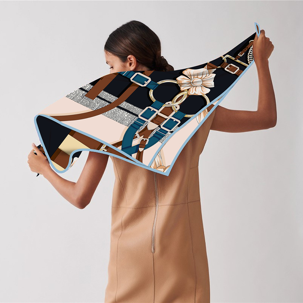 90cm 새로운 디자인 벨트 능 직물 실크 스카프 목도 - Silk Scarf Square 리뷰 및 가격