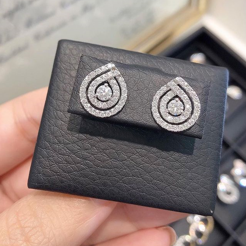 Huitan 럭셔리 크리스탈 큐빅 지르콘 귀걸이 여성을 - Women Accessories Trending 리뷰 및 가격