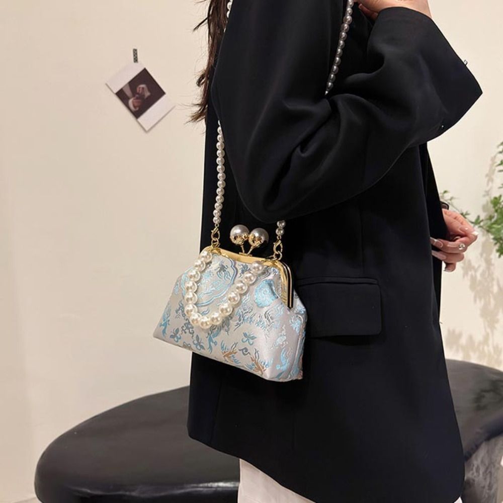 진주 중국 스타일 핸드백 키스락 숄더 자수 연회 가방  - Women'S Accessories Handbags 리뷰 및 가격