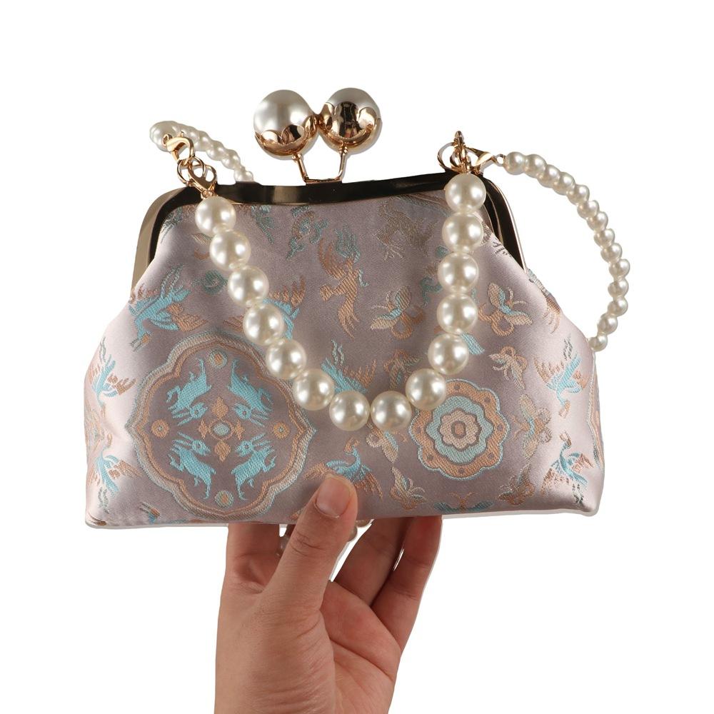 진주 중국 스타일 핸드백 키스락 숄더 자수 연회 가방  - Women'S Accessories Handbags 리뷰 및 가격