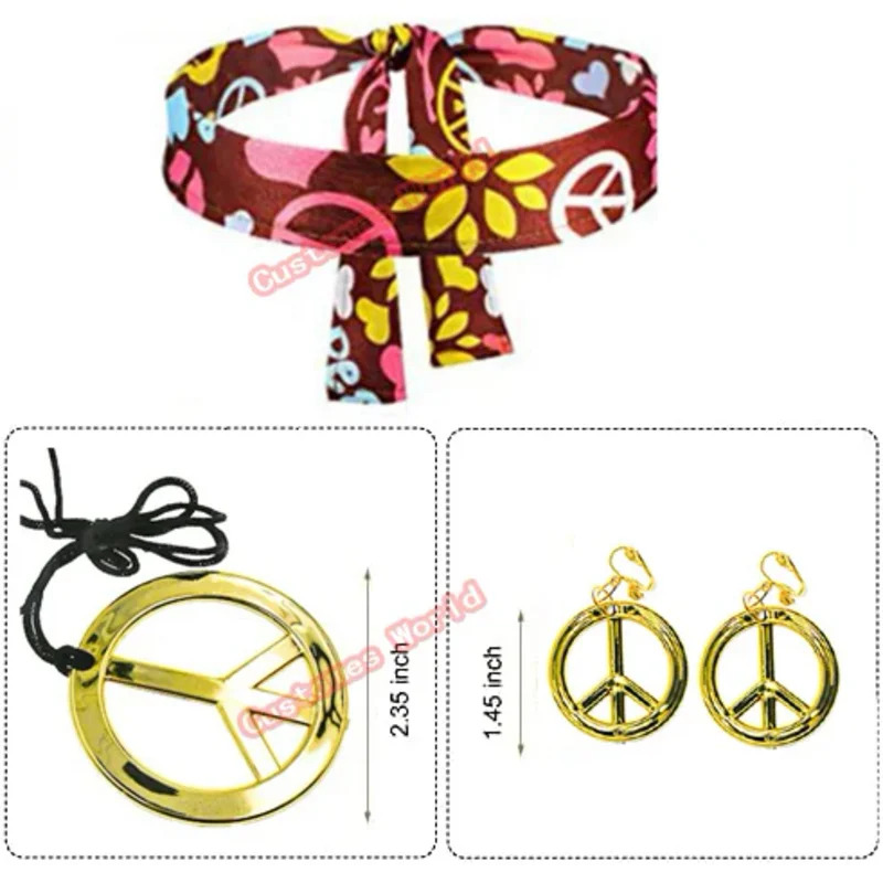 평화 사랑 여성 파티 60년대 70년대 무대 의상 인도 - Women'S Accessories In The 60S 리뷰 및 가격