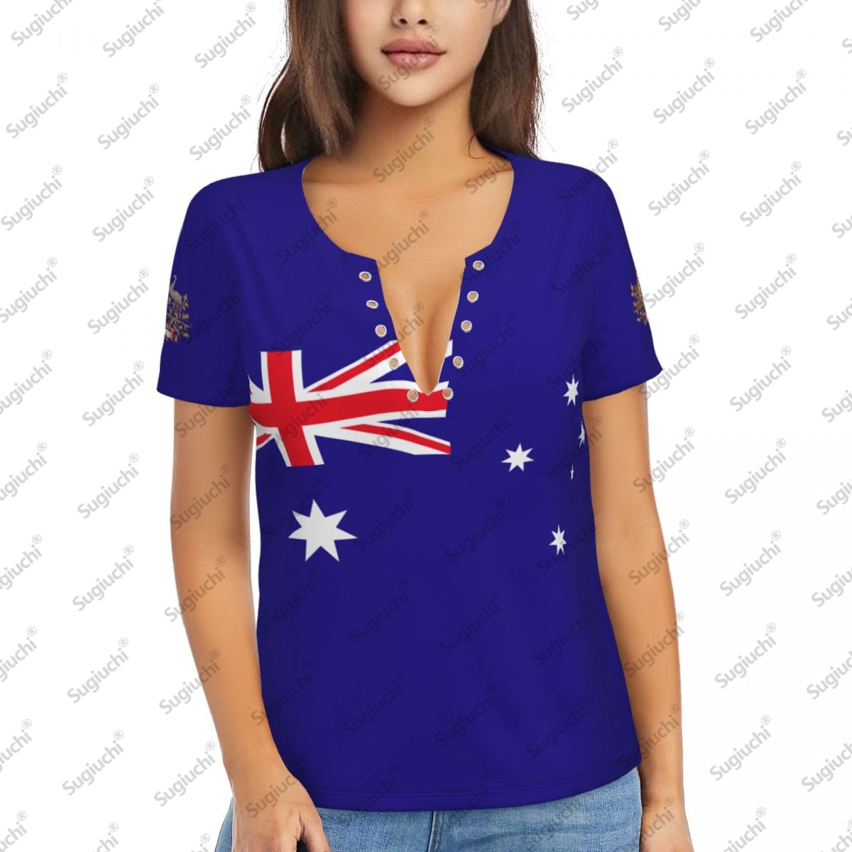 2025 호주 국기 섹시 딥 V넥 여성 3D 반팔 패션 - Women'S Accessories Australia 리뷰 및 가격