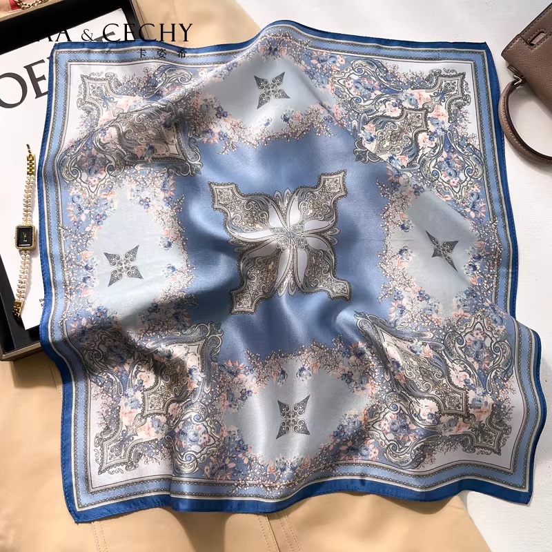 바로크 꽃무늬 100% 멀베리 실크 스퀘어 스카프 50 - Silk Scarf Square 리뷰 및 가격