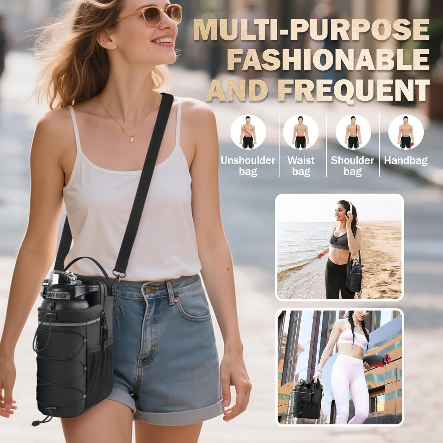휴대용 자석 물병 크로스바디 슬링백 남녀 야외 피트니스 - Women'S Exercise Accessories 리뷰 및 가격