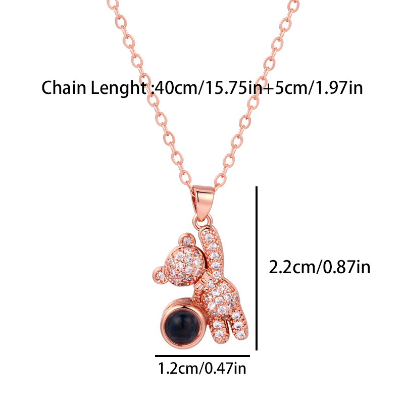 사용자 정의 컬러 사진 프로젝션 곰 목걸이 귀여운 창의 - Women Accessories Picture 리뷰 및 가격