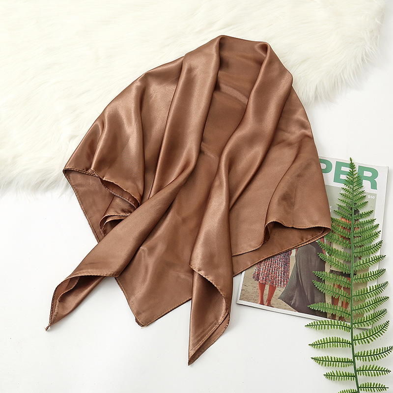90cm 솔리드 컬러 네커치프 히잡 스카프 여성용 실크 - Silk Scarf Square 리뷰 및 가격